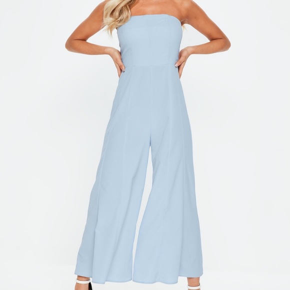 missguided blue playsuit